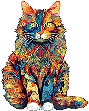 Puzzles en Bois Maine Chat 620pcs, KAAYEE Puzzle Bois Animaux, Wooden Puzzle, Puzzle Bois Forme Animaux, Puzzle Animaux Bois avec Boîte-Cadeau en Bois (Chat, XL)