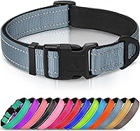 Vista 10 de Joytale - Collar reflectante para perro, collar de nailon transpirable con acolchado de neopreno suave para mascotas, ajustable para perros