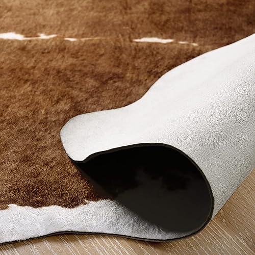 Miniatura 6 de Amearea Alfombra de piel sintética de vaca grande, decoración occidental prémium del hogar, alfombras con estampado de vaca, alfombra de piel