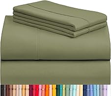 [51% off] LuxClub 6 PC Queen Sheet Set, Breathable Luxury Bed Sheets, Deep Pockets 18" Eco Friendly Wrinkle Free Cooling Sheets Machine Washable Hotel Bedding Silky Soft - Olive Queen