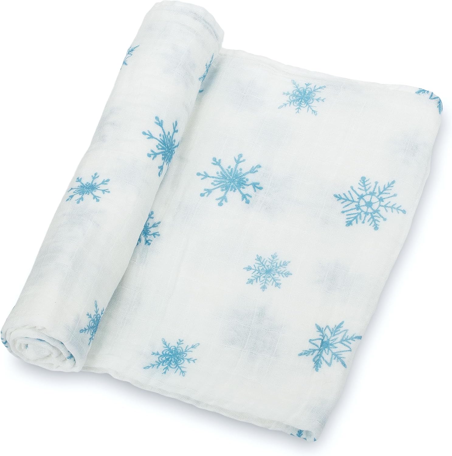 LollyBanks Muslin Swaddle Blankets, 47 x 47 Inches Cozy Baby Blanket for Boys and Girls, 100% Cotton Baby Swaddles, Gentle Newborn Swaddle Wrap (Snowflakes Print) LollyBanks Muslin Swaddle Blankets, 47 x 47 Inches Cozy Baby Blanket for Boys and Girls, 100% Cotton Baby Swaddles, Gentle Newborn Swaddle Wrap (Snowflakes Print)