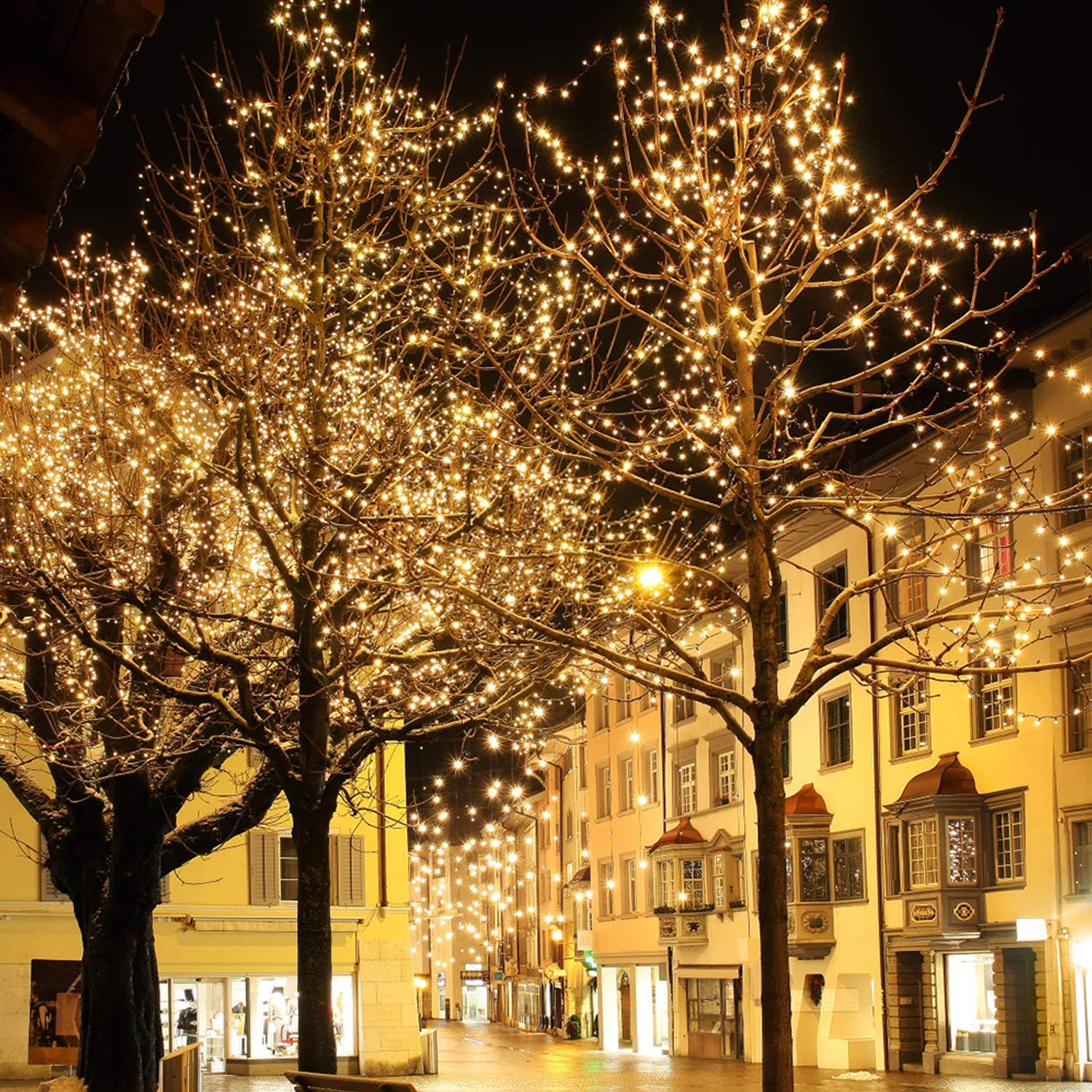 HENGMEI - Guirnalda luminosa (8 modos, decoración navideña, luz para interior y exterior, jardín, bodas, decoración de fiestas (100 m, 1000 ledes, blanco cálido)