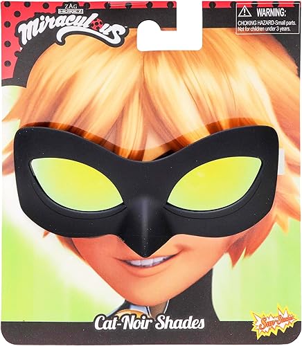 Miniatura 5 de Sun-Staches Miraculous Cat Noir - Accesorio para disfraz de lentes UV400, máscara de gato negro, talla única