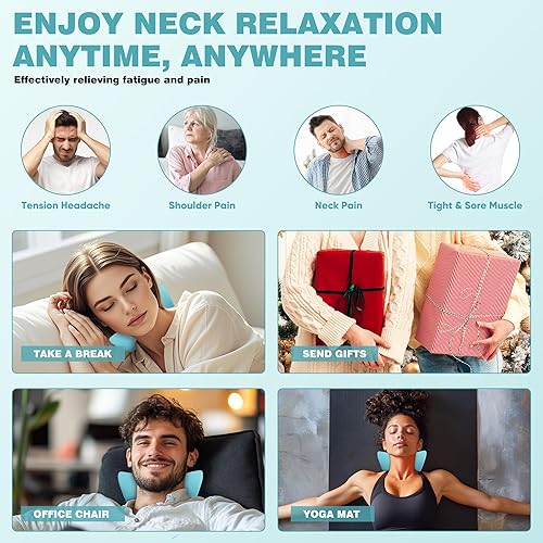 Miniatura 7 de Relajante de cuello y hombros, dispositivo de tracción cervical para alivio del dolor de ATM y alineación de la columna cervical, almohada