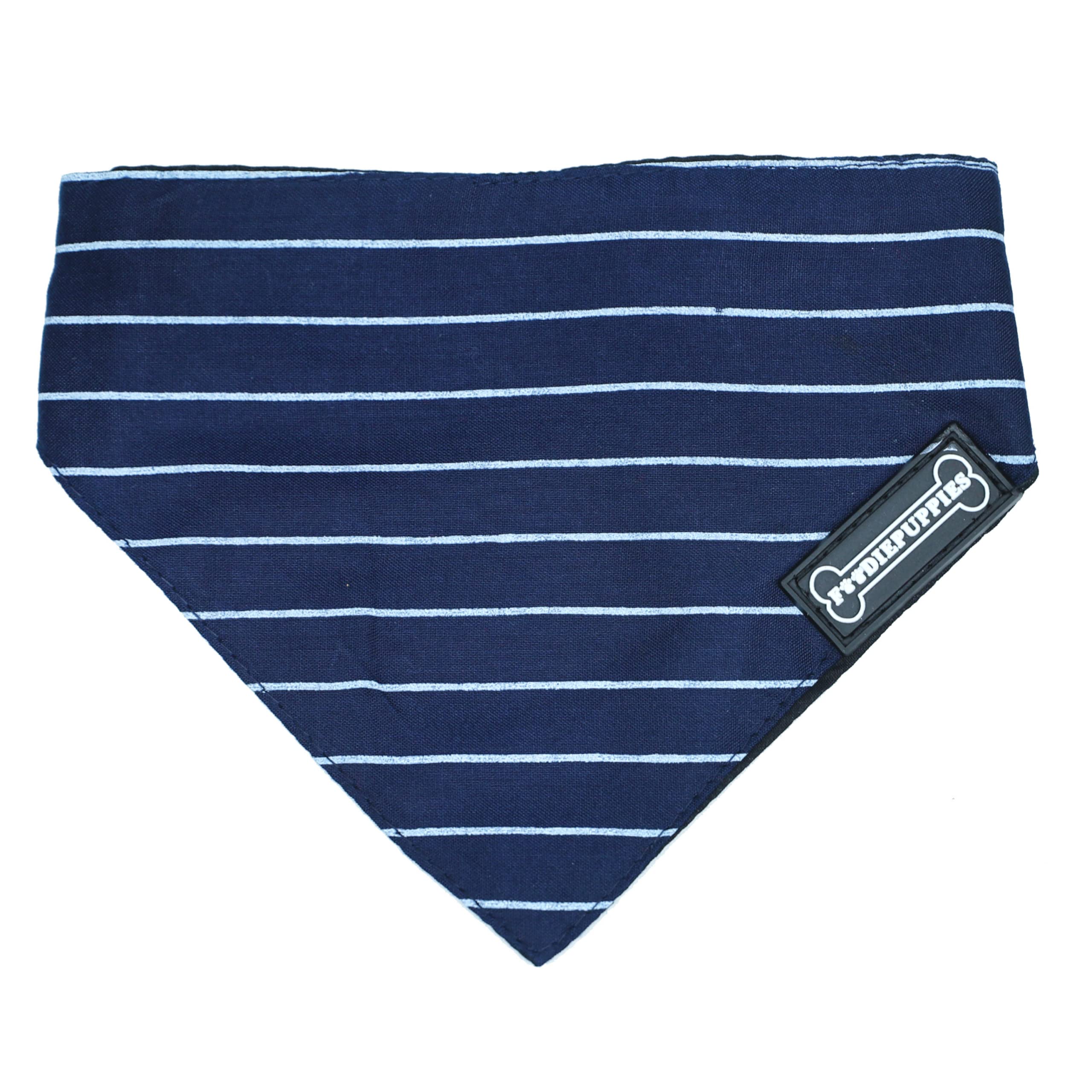 Foodie Puppies Best Designer Pet Traditional Bandanas Dog Scarf Comfortable and Adjustable Suitable for Puppies, Dogs, and Cats (Pinline, Blue and White) (B09J2BV38M) Amazon Price History, Amazon Price Tracker