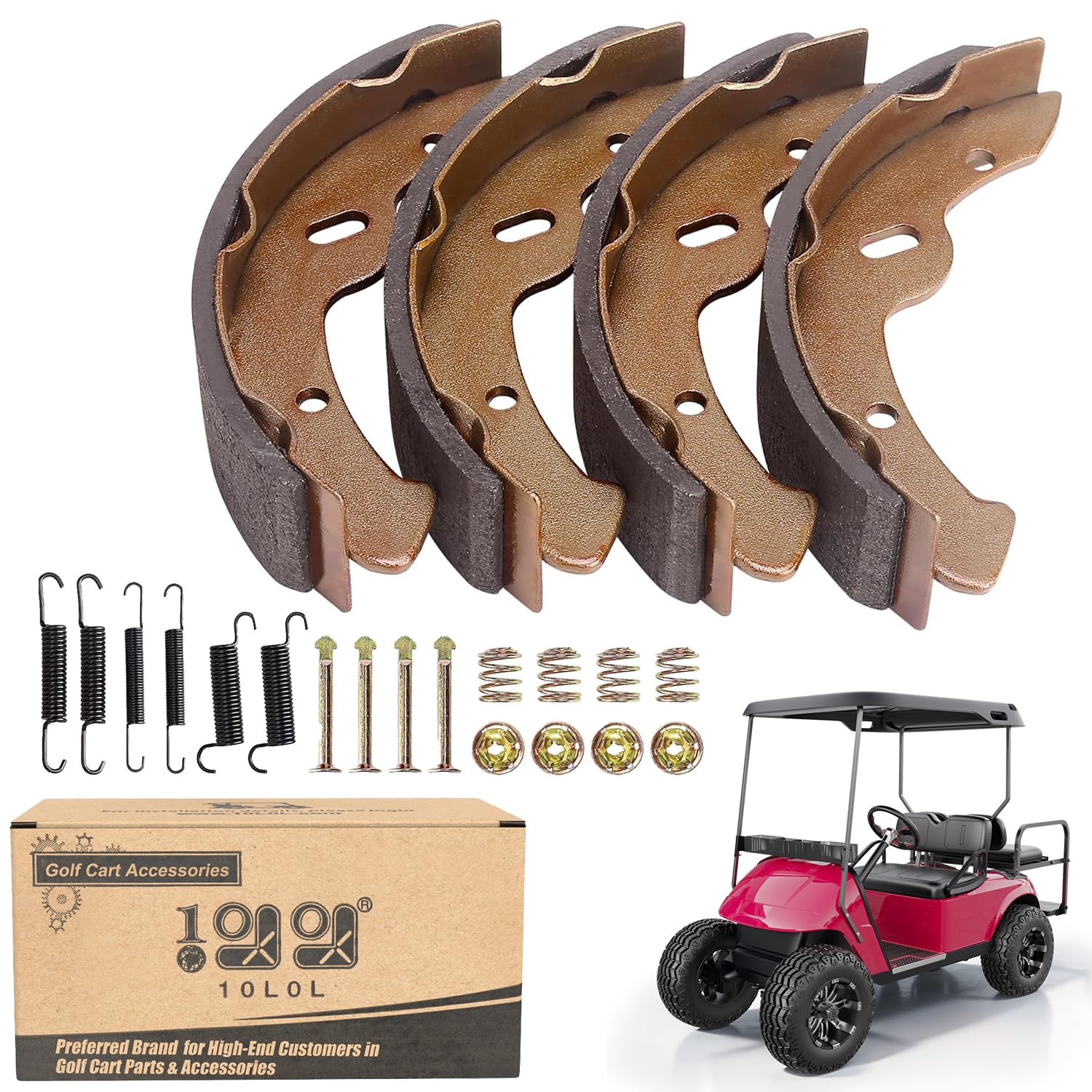 Photo 1 of 10L0L Brake Shoes for EZGO TXT 1997-2009.5, EZGO RXV Gas 2008-up, Workhorse 1996+, Yamaha G9-G28 1994-2006 Golf Cart, Cushman Columbia Motrec Melex etc. OEM# 27943G01 70794G01 70795G01