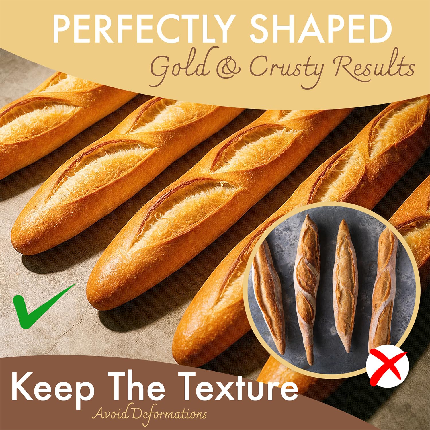 Professional Bakers Couche Extra Large 88,9 x 66 cm Premium Gärkörtuch, Baguette-Couche, Brotgärtuch für Teig, Baguettes, Brote – 100% natürliches Flachsleinen mit Bonus-Aufbewahrungstasche