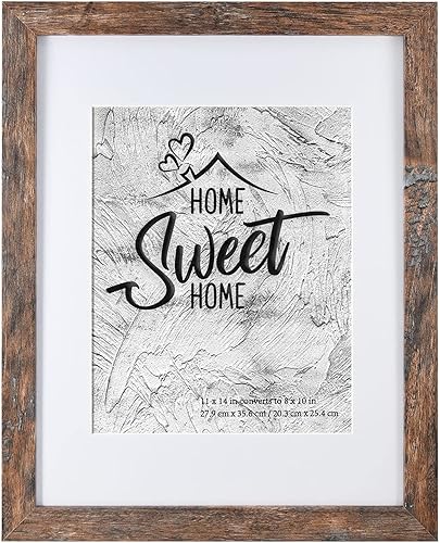 Miniatura 17 de Juego de 2 portarretratos de madera gris de 11 x 14 pulgadas, para fotos de 8 x 10 pulgadas con paspartú o de 11 x 14 pulgadas sin paspartú, marcos