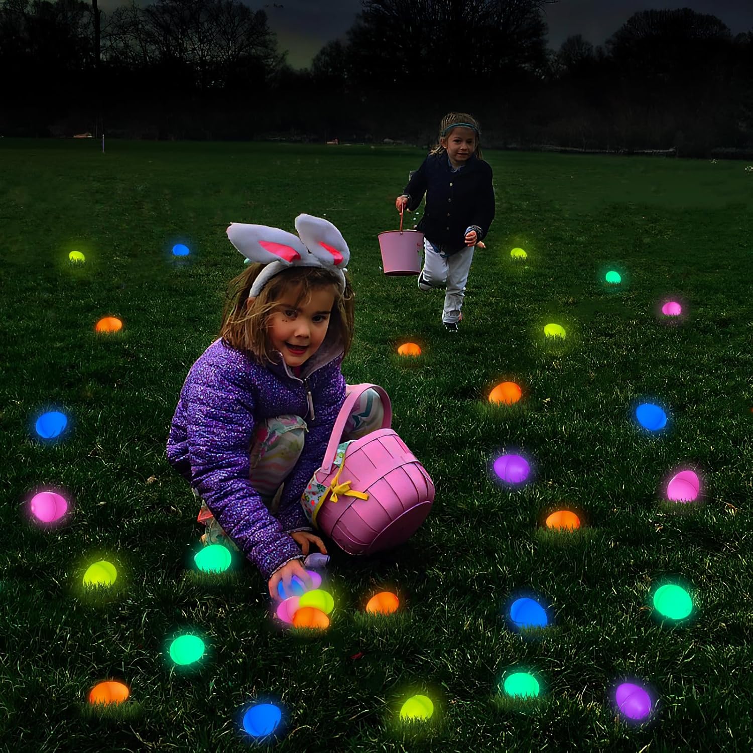 36 Easter Glow Eggs with 36 Mini Glow Sticks for Kids Glow-In-The-Dark Easter Egg Hunt Game, Basket Stuffers Fillers Gift, Party Favors Decorations Supplies, Classroom Prizes