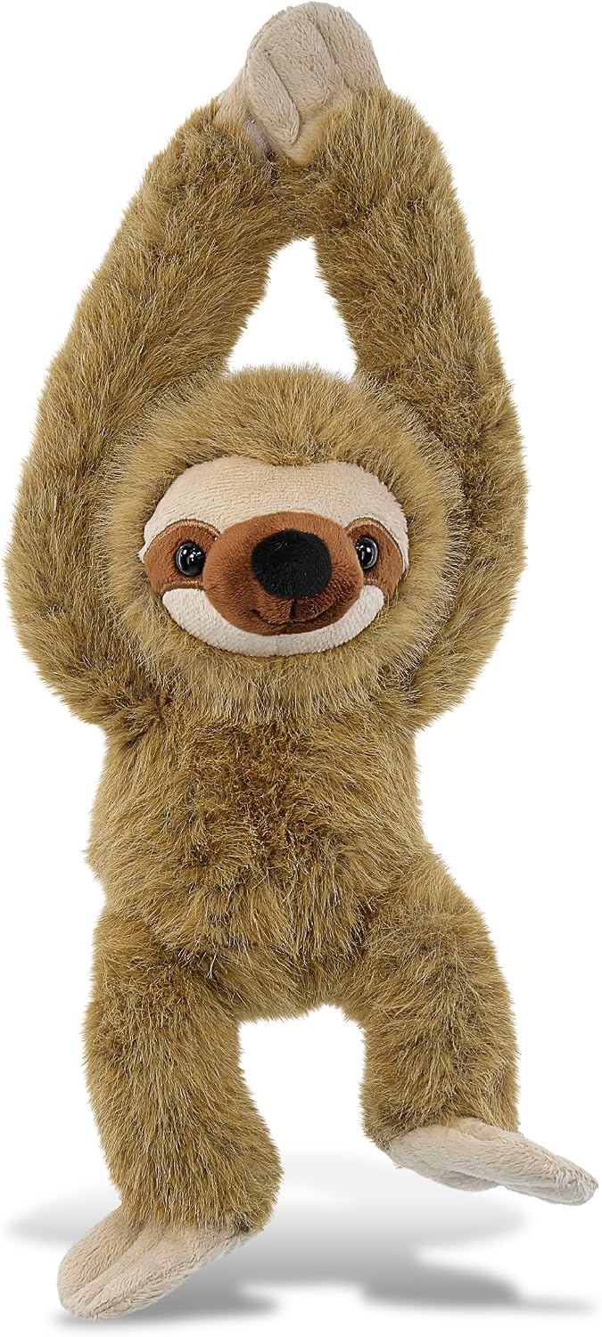 DolliBu Long Arms Hanging Sloth Plush Toy - Super Soft Stuffed Animal Sloth Toy, Cute Plush Wildlife Animal Toys for Kids and Adults - 12 Inches