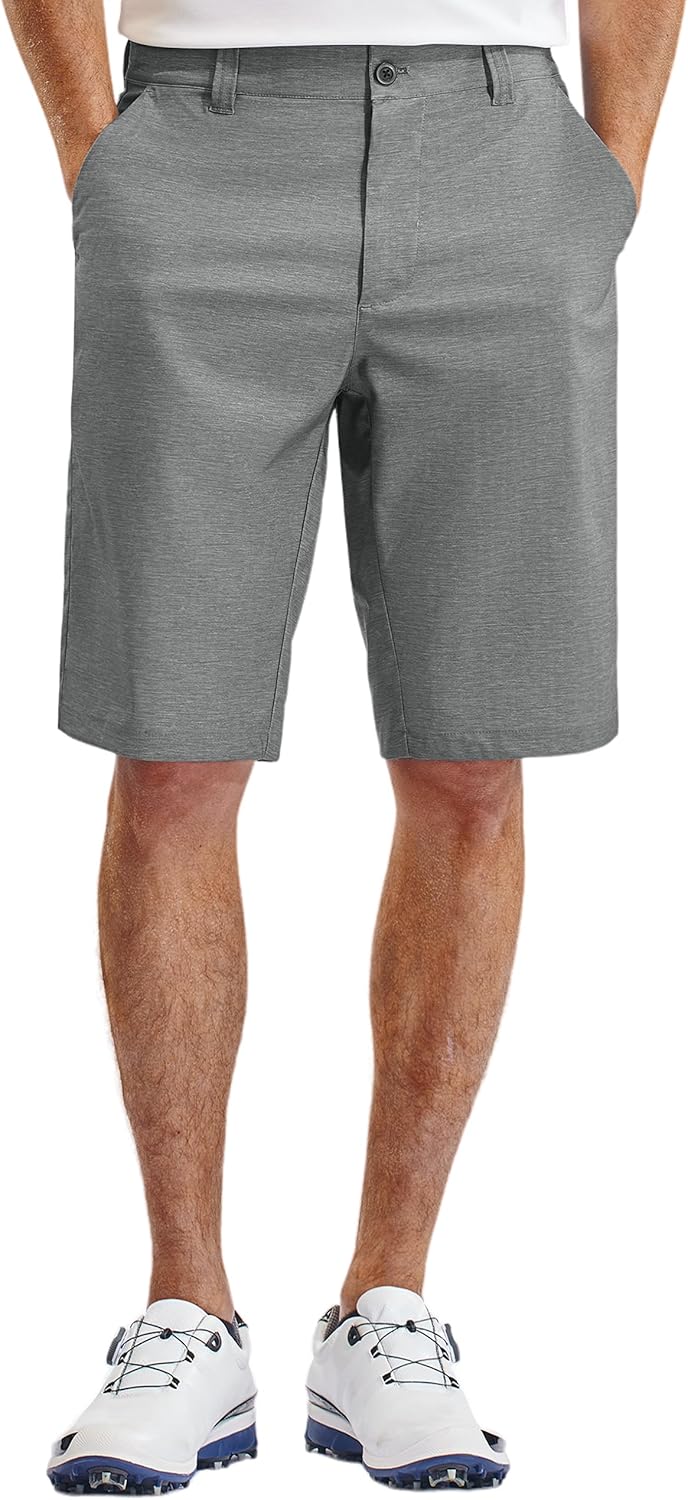 PULI Mens Golf Hiking Shorts Lightweight Casual Dress 12"/10" Inseam Work Stretch Travel Hybrid Quick Drying with Pockets