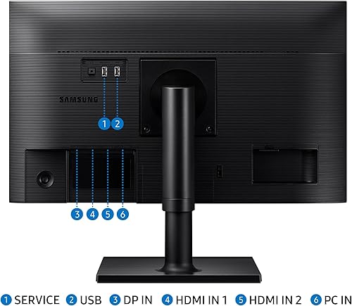 Miniatura 6 de SAMSUNG Monitor de computadora FHD 1080p serie FT45 de 24 pulgadas, 75Hz, panel IPS, HDMI, DisplayPort, concentrador USB, soporte ajustable en