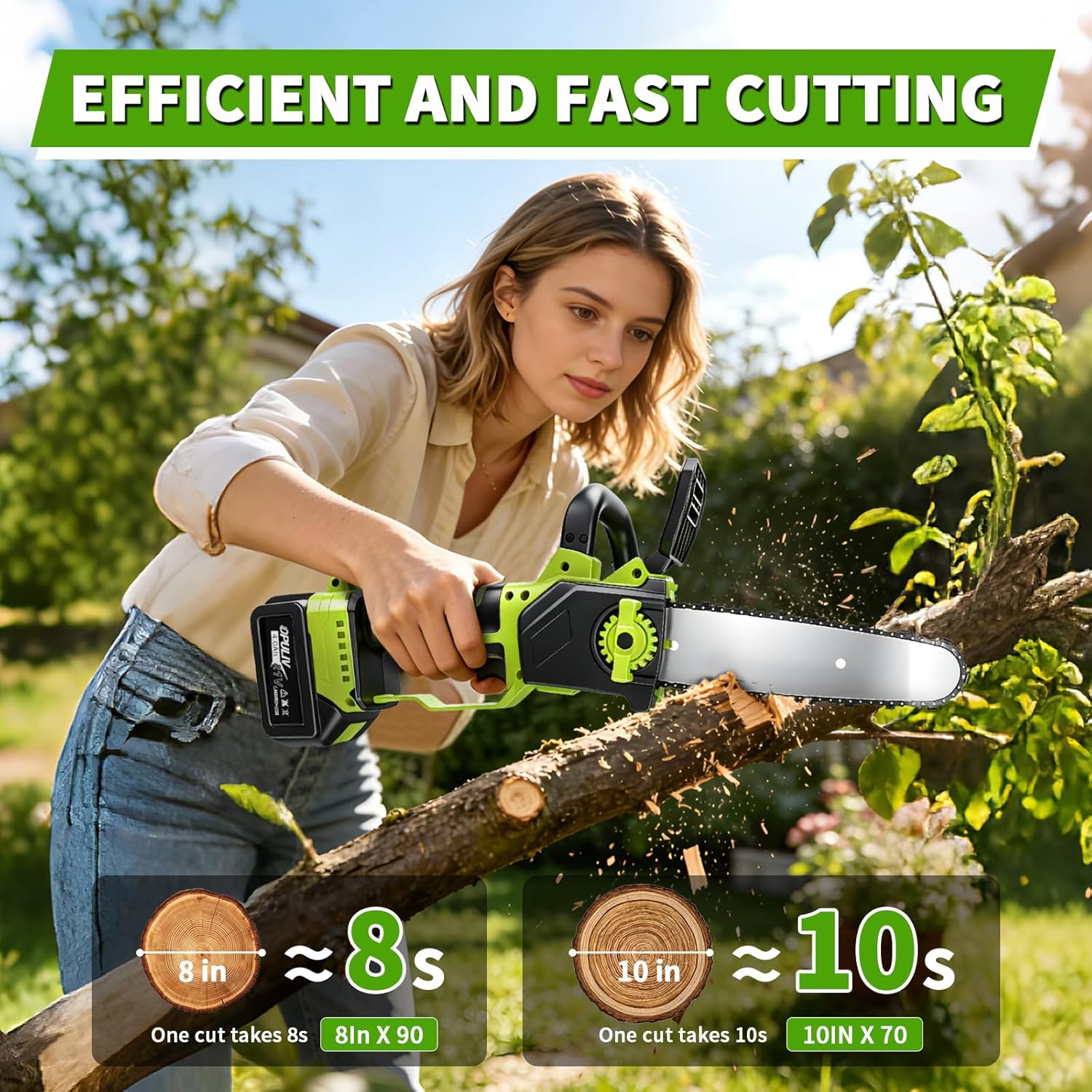 3 in 1 Electric Pole Saw & Chainsaw, 8in/10in Pruning Saw, Mini Chainsaw, 16FT Max Height, Brushless Motor, Adjustable Angle, Cordless Battery Powered for Tree Trimming, Pruning, and Garden Tasks