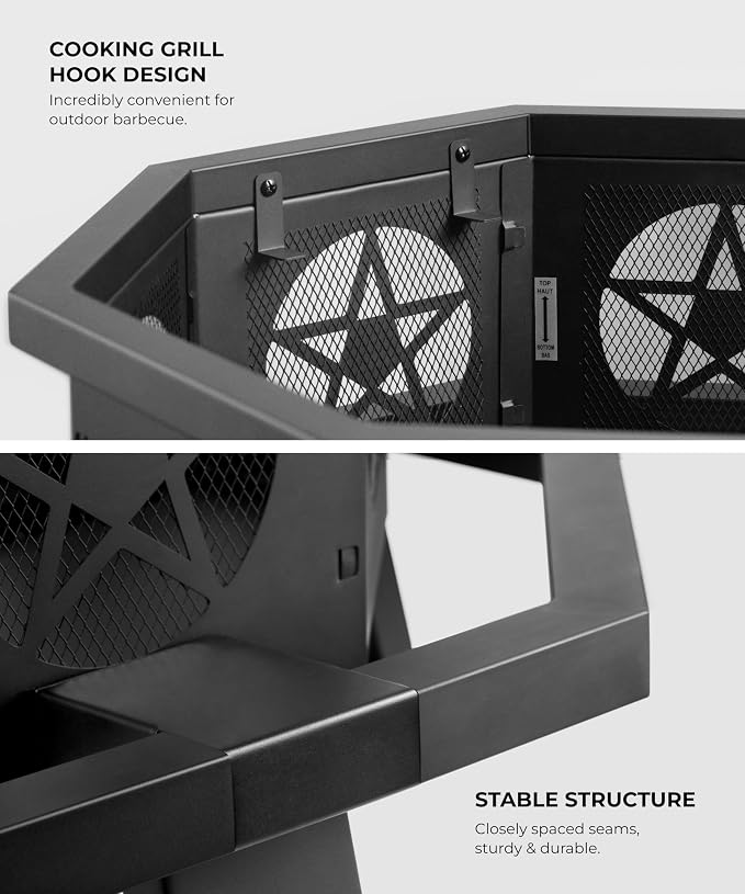 Brasero octogonal para exterior 35 pulgadas SUNOUTLY miniatura 7