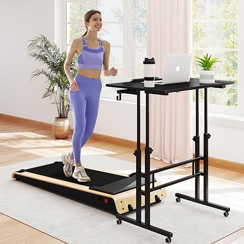 Vista 20 de SIDUCAL Escritorio de pie pequeño, escritorio portátil de pie, convertidor de mesa de pie móvil de altura ajustable con ruedas, estaciones