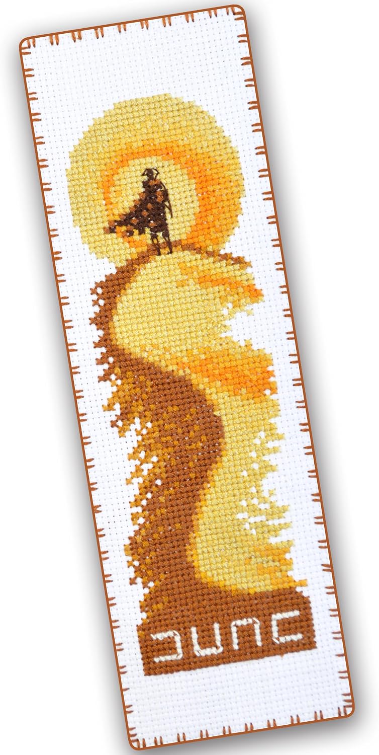 Counted Cross Stitch Kit 'Dune' - DIY Hand Embroidery Bookmark with Design Pattern