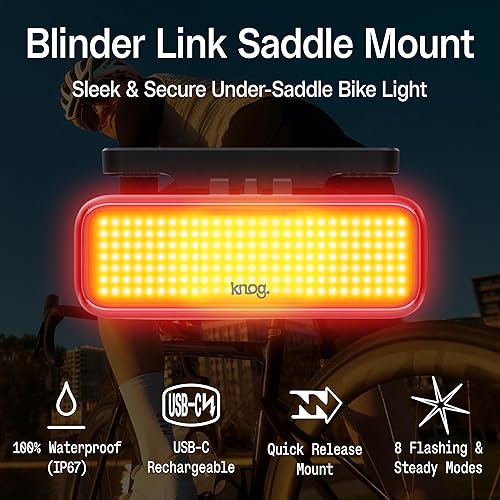 Miniatura 3 de Knog Blinder Link - Luz trasera de 100 lúmenes, 50 horas de funcionamiento, indicador de batería baja, potente luz para bicicleta