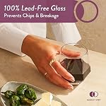 Ensemble de verres à vin sans hexagone 6 – Élégant 10.5 oz, durable, lave-vaisselle sans danger, design à l'épreuve des déversements, parfait pour le vin, les cocktails, le whisky, l'utilisation quotidienne, les dîners et l'entertaining, cadeau