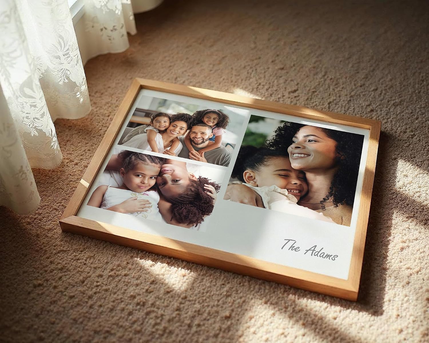 Poster Master Personalized Forever Connected Print, Customized Family Snapshot Poster and Canvas, Love Art, Gift for Parents, Children, Available in 8x10 to 30x40