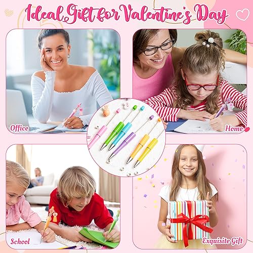 Miniatura 7 de Bolígrafo del Día de San Valentín - 188 piezas Regalos de Intercambio del Día de San Valentín Bolígrafos Retráctiles de Punta Media Fina a Granel