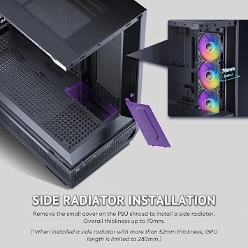 Antec C7 ARGB Mid-Tower E-ATX PC Kasası, 4x120mm ARGB Fan, Dikey GPU, Tip-C 10Gbps, 360mm Radyatör, Temperli Cam