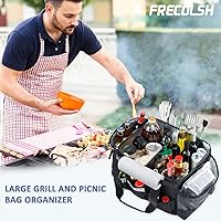 Vista 7 de FREECOLSH - Organizador impermeable negro, 16 x 11 x 11 pulgadas, con correa desmontable y almohadilla para el hombro para llevar utensilios