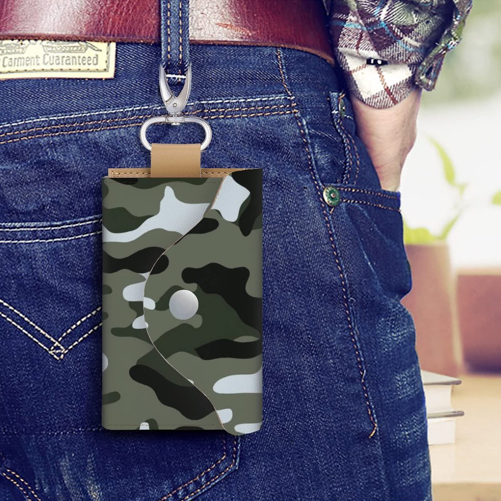 Amazon.co.jp: キーケース 迷彩柄 カモフラージュ キーホルダー 6連