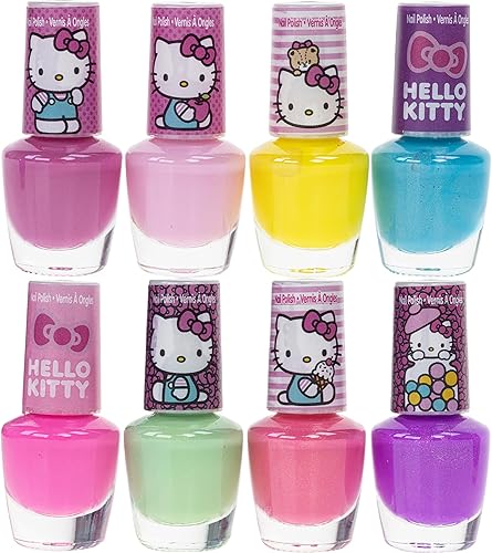 Miniatura 8 de Townley Girl Hello Kitty - Juego de 8 esmaltes de uñas, a base de agua, no tóxico, juego despegable para niñas y niños a partir de 3 años, perfecto