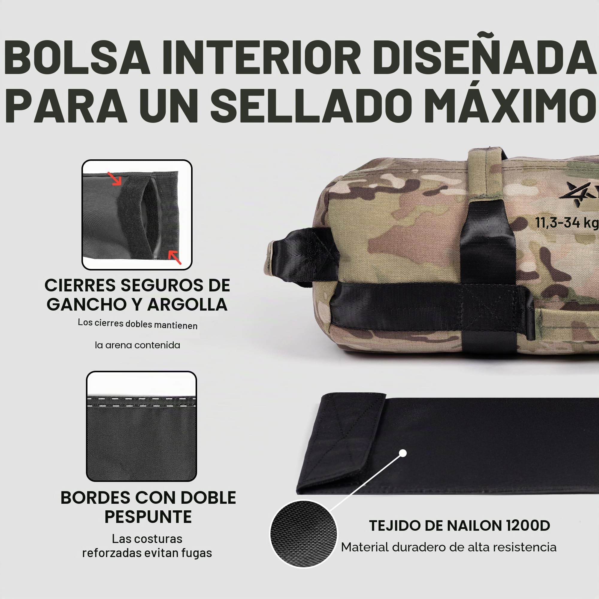 Yes4All Ajustable Saco lastrado 2-90 kg - Power Bag Ideal para el Entrenamiento de Running, Saco Arena para Muchos Entrenamientos Funcionales, Rucking, Fitness, Fuerza y Resistencia