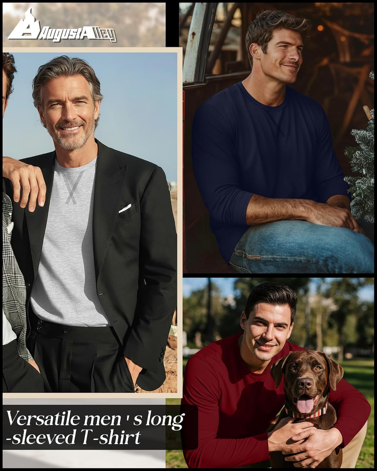 5 Pack Men's Big and Tall Long Sleeve Shirts Crewneck Tops L-7xl Hipster Hip Hop Longline T-Shirts Multipack - Image 4