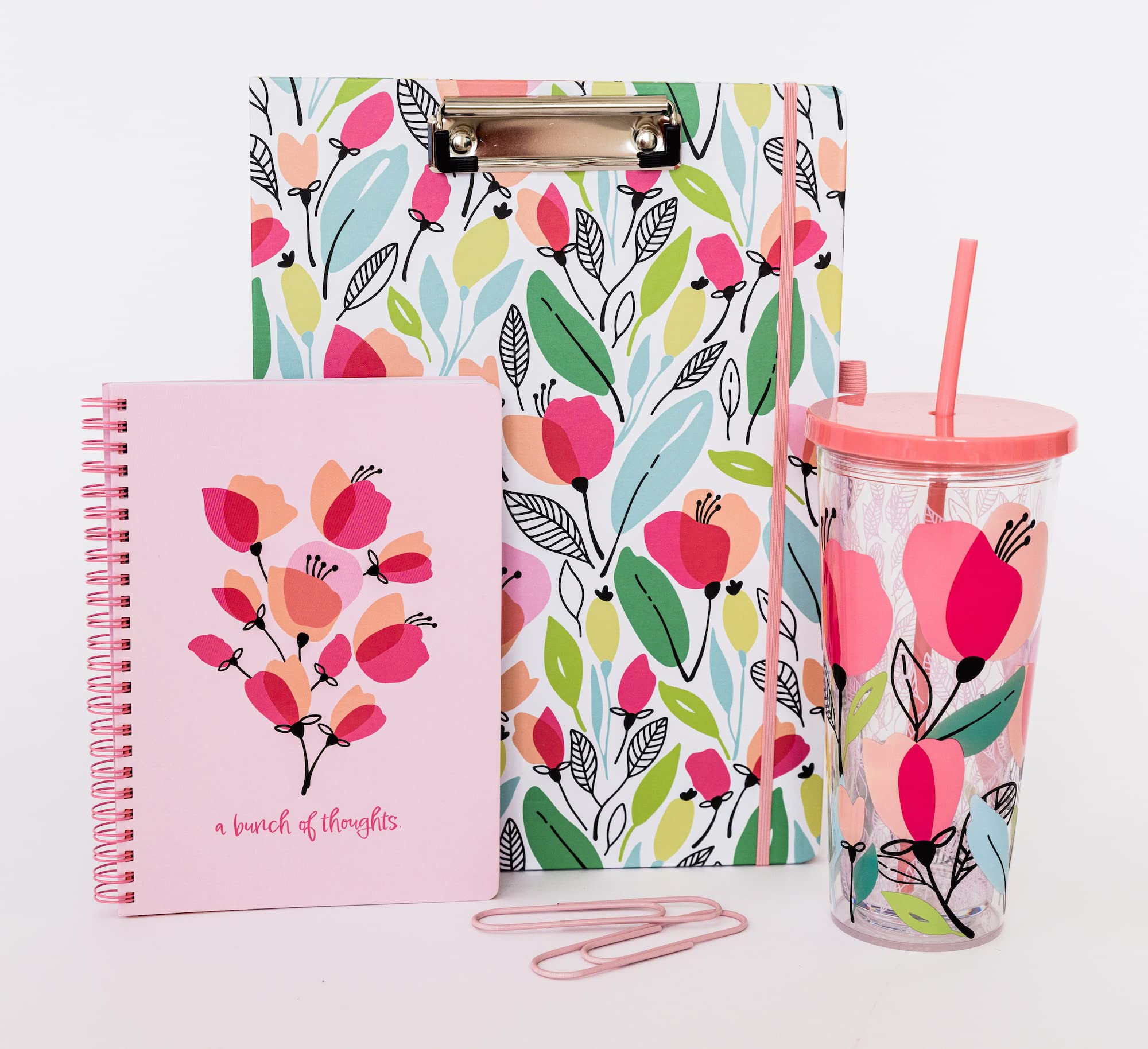 Steel Mill & Co Grote Top Spiraal Notebook College Geregeld, 11 x 8.5 met Duurzame Hardcover en 160 Gevoerde Pagina's, Roze Poppy
