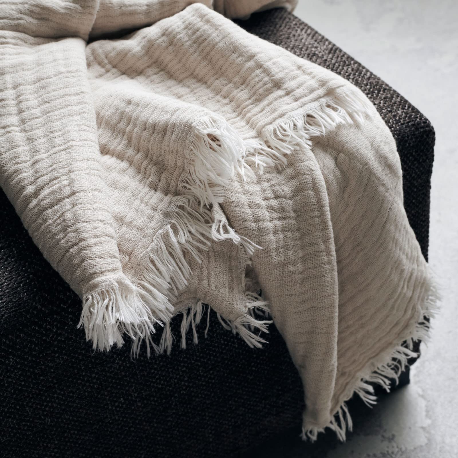 House Doctor, Decke, Alice, Beige, Baumwolle, l: 200 cm, w: 140 cm