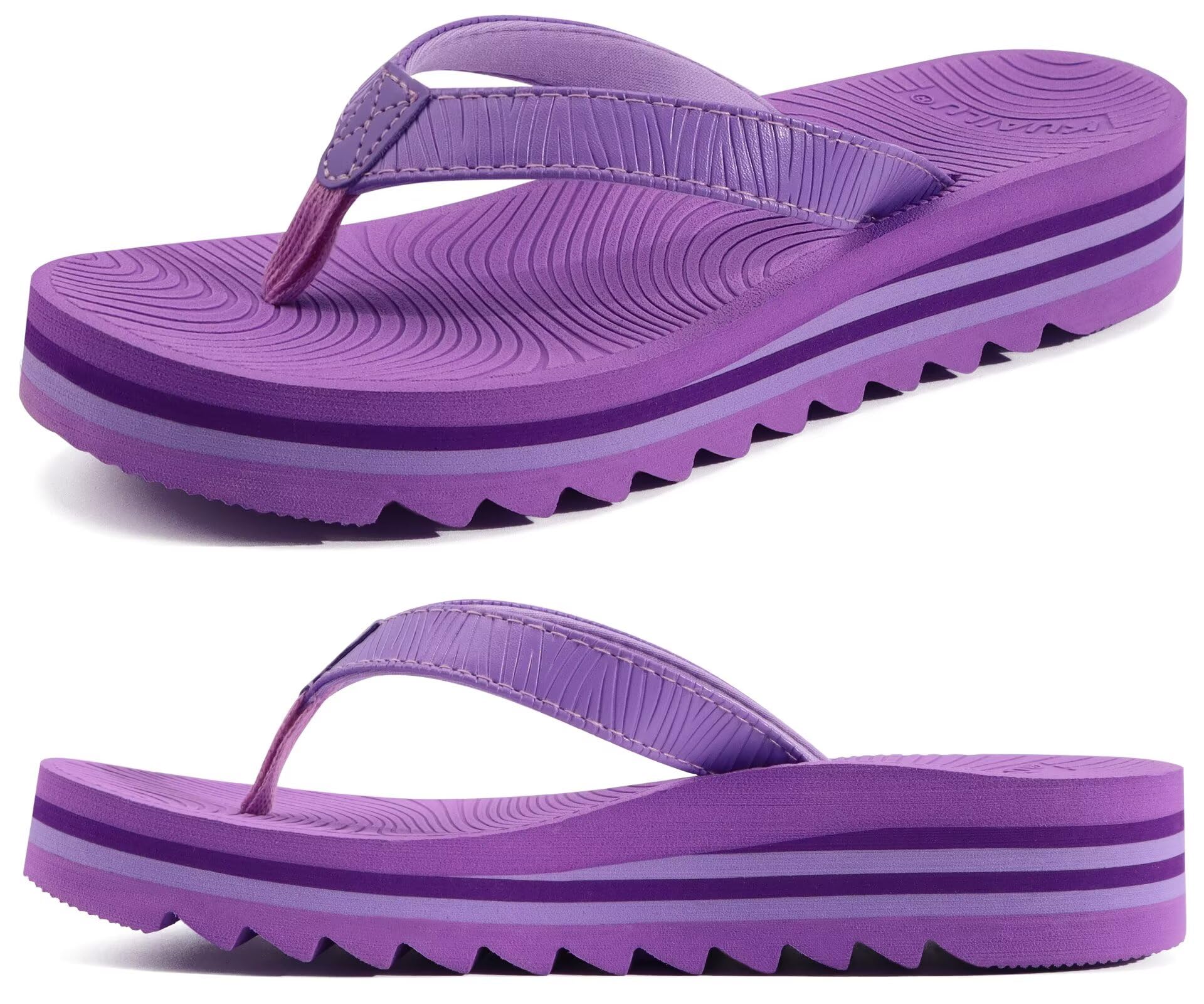 KuaiLu Flip Flops Femme Mode Yoga Mat Plateforme Léger Tongs Sandales Dressy Été Plage Frauen Tongue, Coussin Doux Lit Caoutchouc Semell EU36-43