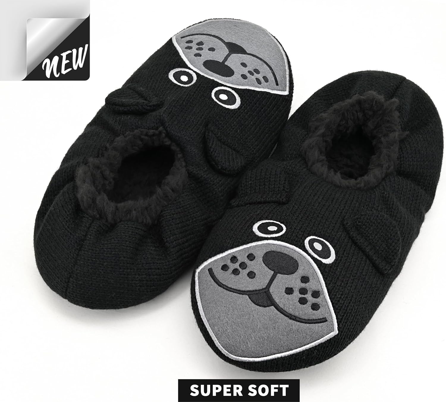 Panda Bros Slipper Socks for Men, Mens Slipper Socks with Non Skid Bottoms, Cozy Animal House Slippers - Image 5