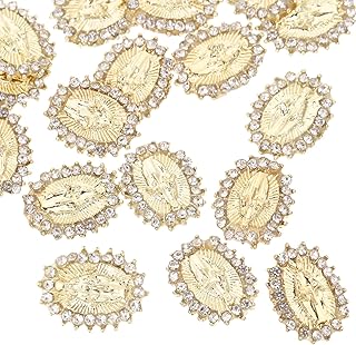 FOMIYES Virgin Mary Nail Art Charms 20Pcs 3D San Judas Nail Crystals Gold Metal Jesus Buddha Nail Jewel Religious Nail Stickers Decoration