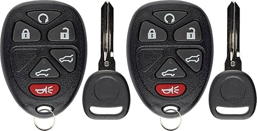 KeylessOption Llavero remoto de entrada sin llave para Tahoe Suburban Yukon Escalade 15913427 (paquete de 2)