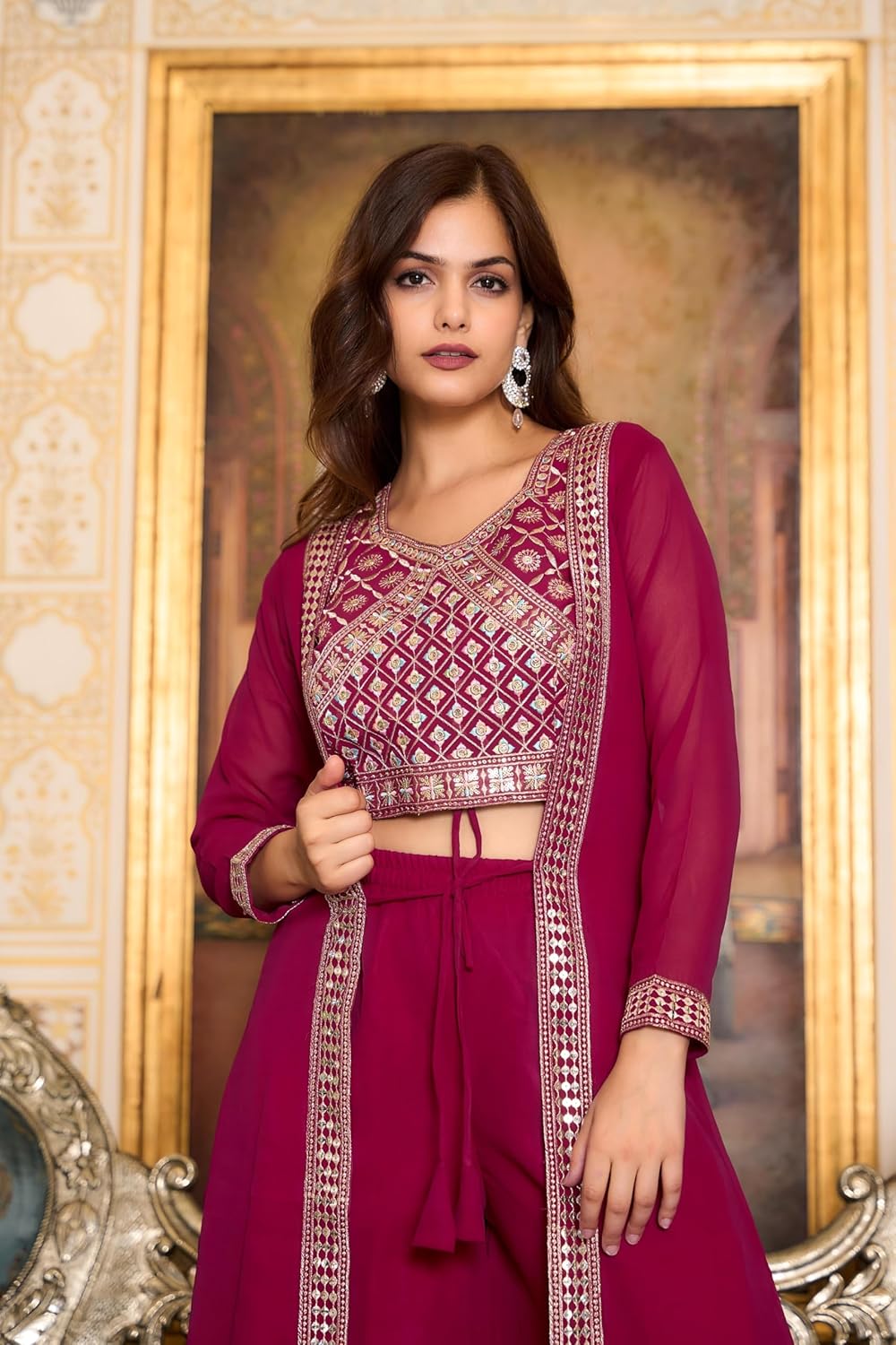 Women Fox Georgette Fabric Heavy Sequence Embroidery Work Festival Wear Suit 11075