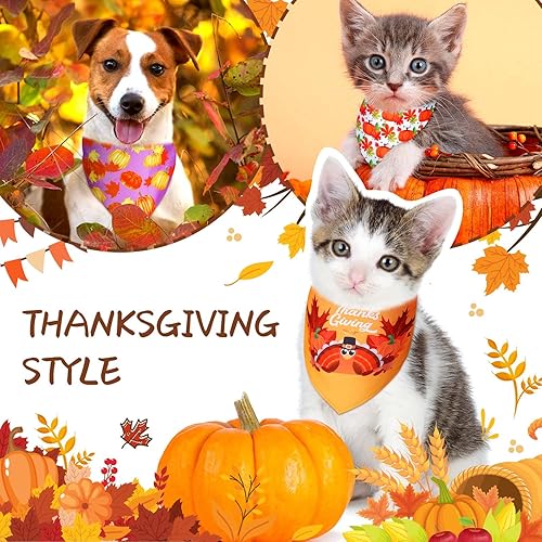 Miniatura 10 de 40 bandanas de otoño para perro, a granel, para el día de Acción de Gracias, baberos, calabaza, hojas de arce, triangular, bandana reversible para