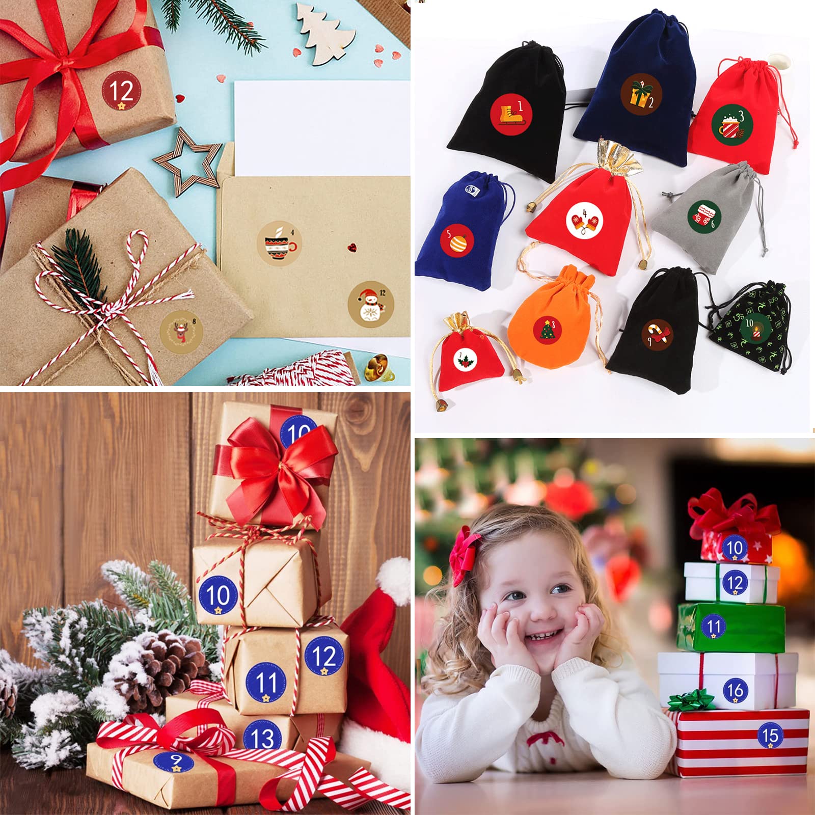 10 Fogli Adesivi Calendario Dell'Avvento - Numeri 1-24 Natalizi | Per Decorazioni Fai Da Te E Regali - Foto 13