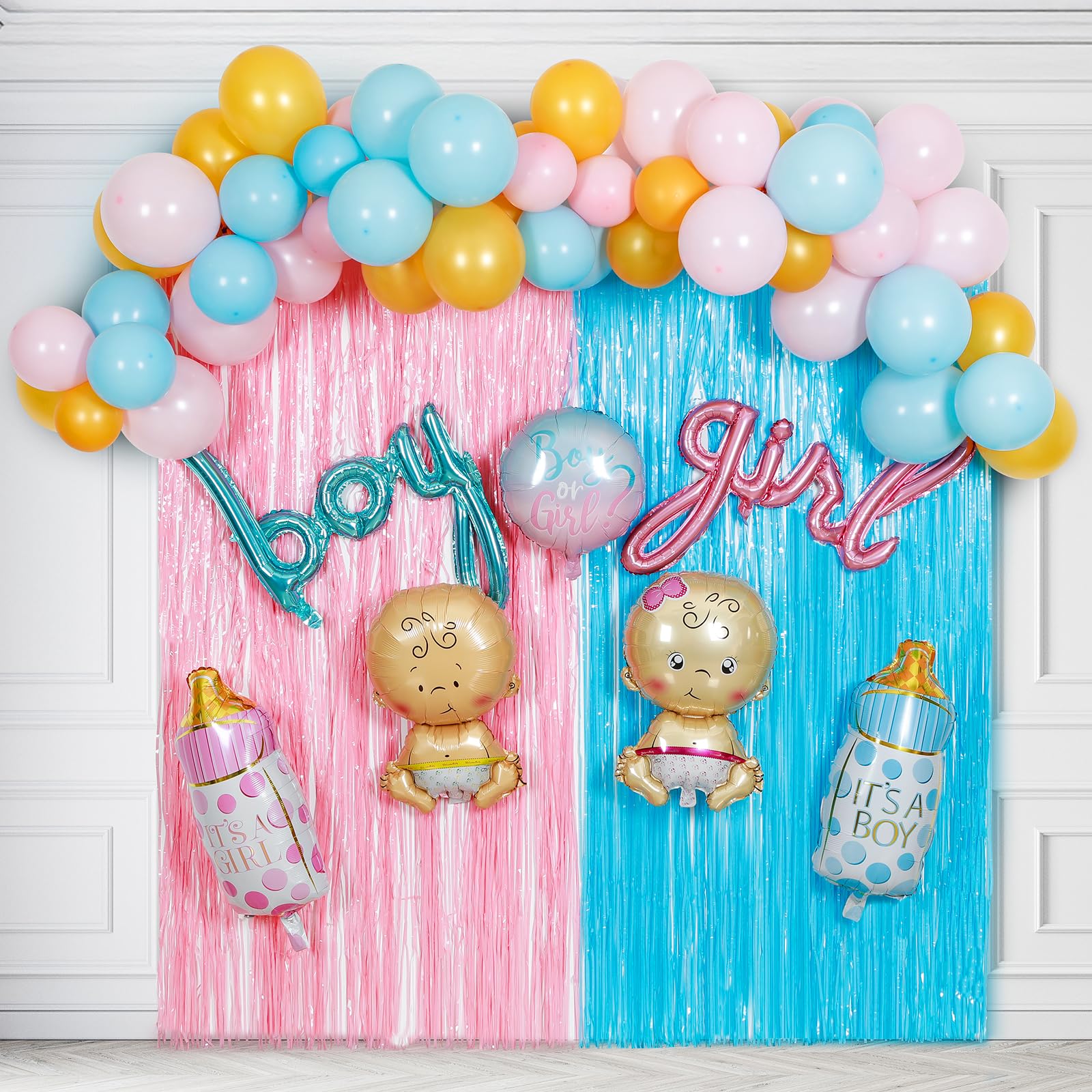 Baby Gender Reveal Balloons Party Decorations Supplies, Baby Shower Balloons Party Decorations, Pink, Blue, Yellow Latex Balloons, Shaped Balloons,