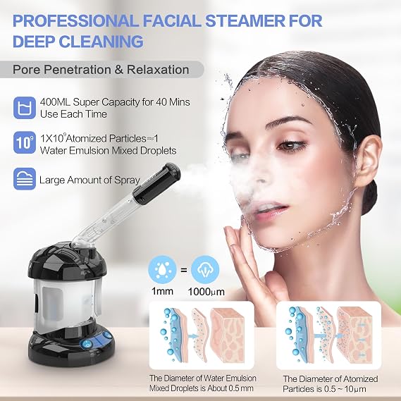 Nano Ionic Facial Steamer for Deep Cleansing & Home Spa