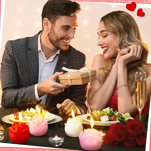 Miniatura 4 de 8 velas de San Valentín con forma de rosa, velas aromáticas de aromaterapia en forma de rosa para San Valentín, despedida de soltera, boda,