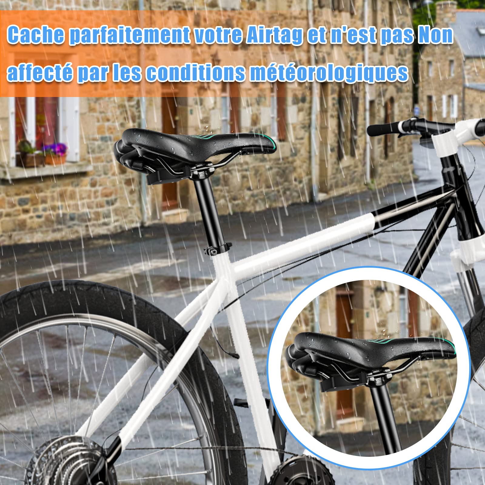 Support Vélo GPS Garmin Avec Cache AirTag - Adaptateur Antivol Discret Pour VTT Et Route