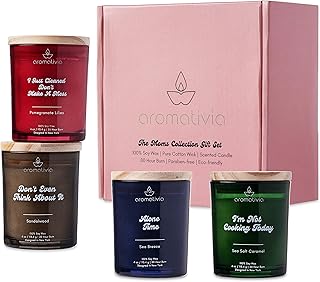 Aromativia Scented Candles Gift Set for Mom, Pack of 4 - Aromatherapy 100% Pure Soy Wax Candles Mothers Day & Birthday Gift for Women - Funny Me Time Gifts for Mom, Home, Yoga, Relaxing Spa
