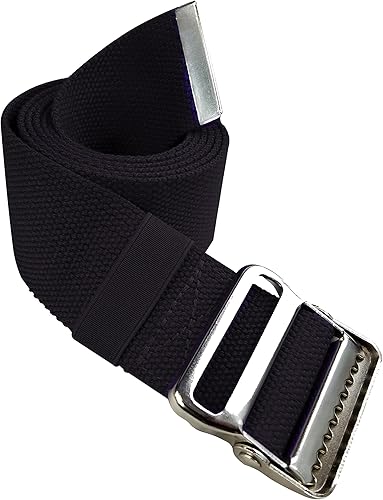 Vista 7 de LiftAid Cinturón de transferencia y marcha de 60 pulgadas con hebilla y bucle de metal, ayuda para caminar, pararse y transferir para personas Negro