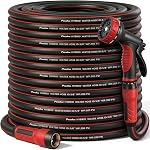 Couche de jardin 50ft x 5/8", tuyau d'eau flexible haut de gamme non extensible, sans évier, tuyau hybride léger et étanche avec raccords hommes-femmes pour le ménage et le jardin