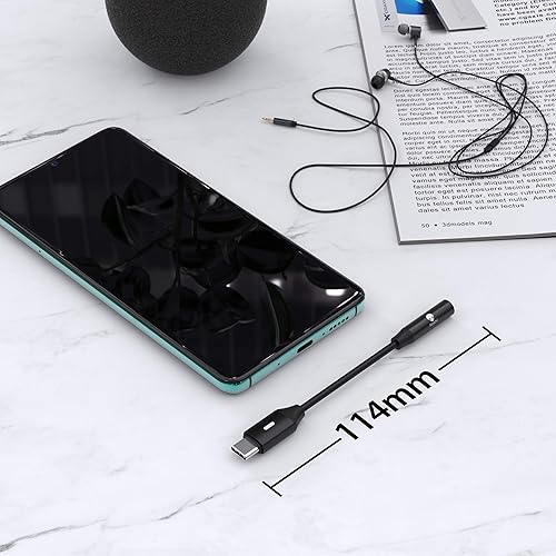 Vista 25 de Stouchi Adaptador de audio USB C a 0.138 in (2 paquetes) tipo C para auriculares tipo C, cable DAC de alta fidelidad para iPhone 17/16/15, Pixel