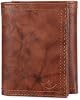 DOCKERS Mens Extra Capacity Slim Profile Trifold Wallet with Multiple Card Slots and ID Window Brown Zipper One Size RFID Extra Capacity Slim