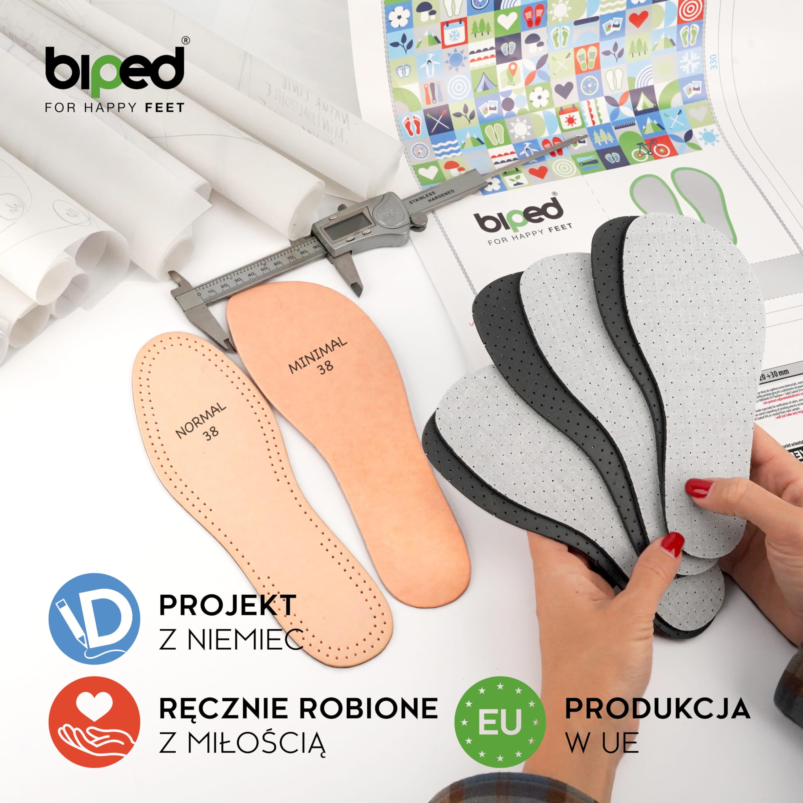 biped minimal sole ESTELLA – Zestaw 3 par wkładek do butów minimalistycznych i boso – Wkładki z aktywnym węglem przeciw zapachowi – Świeże wkładki dla dorosłych i dzieci(34)