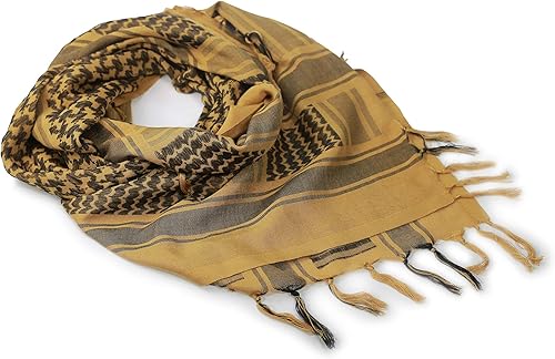 Miniatura 2 de Luxns Bufanda táctica militar Shemagh del desierto 100% algodón Keffiyeh bufanda para hombres y mujeres